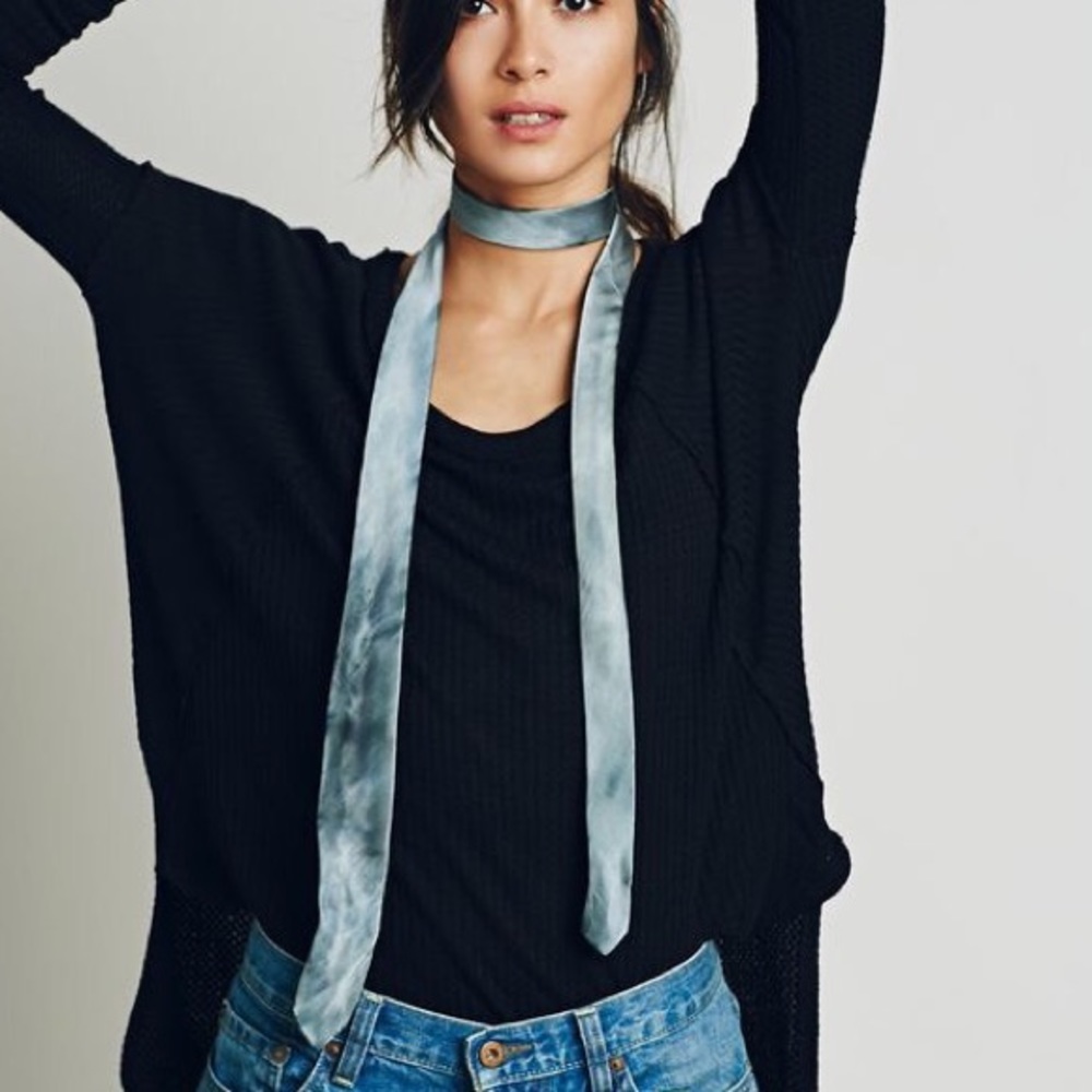 FREE PEOPLE Pink + White Tie Dye Necktie